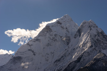 Ama Dablam mountain peak, beautiful peak in Everest region, Himalayas mountain range, Nepal