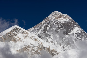 Everest mountain peak, highest peak in the world view from Kalapattar, Himalayas mountain, Nepal