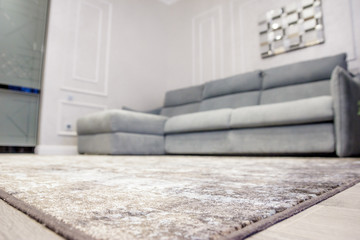 Modern house interior decor elements of the living room and segments of the luxury environment of an empty apartment