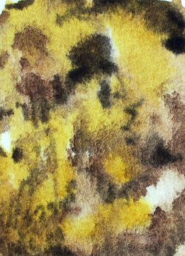 Watercolor Yellow Brown Background