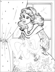 coloring book. princess. puzzles. tales 21