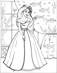 coloring book. princess. puzzles. tales 14