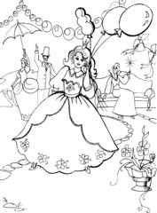 coloring book. princess. puzzles. tales 01