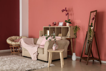 Stylish interior of living room