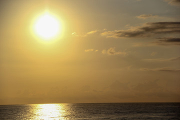 Sunrise on a windy day above the horizon