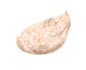 Sample of sugar scrub on white background