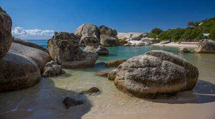 Boulders Beach with beautiful clear water and soft sand