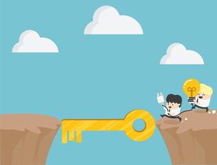 Concept cartoon Collaboration business symbol of ambition, success