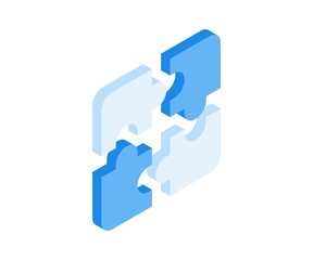 Puzzle icon. Vector illustration in flat isometric 3D style.