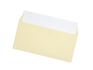 Ivory envelope on white background