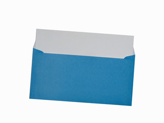 Blue envelope on a white background