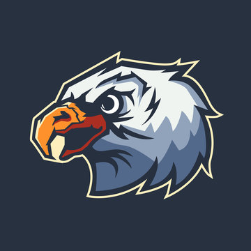 Modern professional logo for sport team. Eagle mascot. Eagles, vector symbol on a dark background.