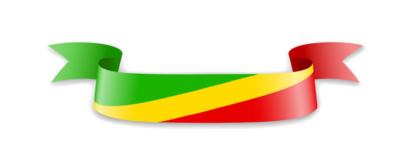 Congo flag in the form of wave ribbon.