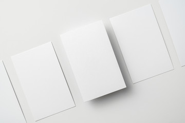 top view of business card isolated on white