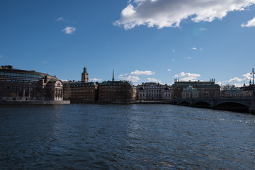 Obraz premium Government buildings and castle a spring day in Stockholm,