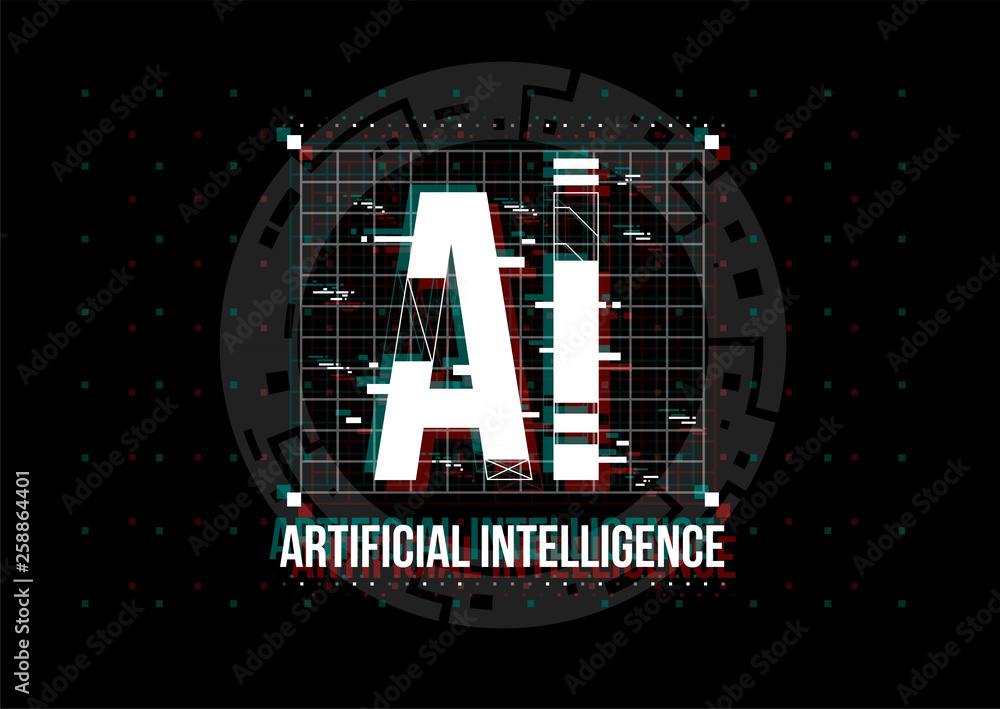 Fototapete ai. conceptual layout with hud elements for print and web. lettering with futuristic user interface 