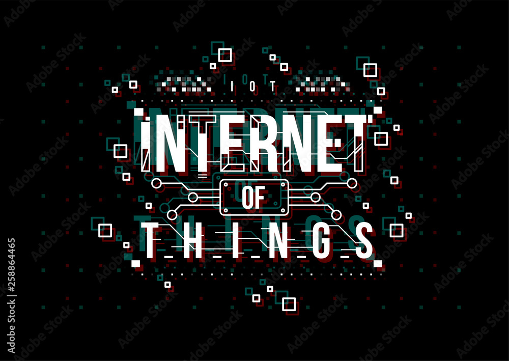 Fototapete iot. conceptual layout with hud elements for print and web. lettering with futuristic user interface