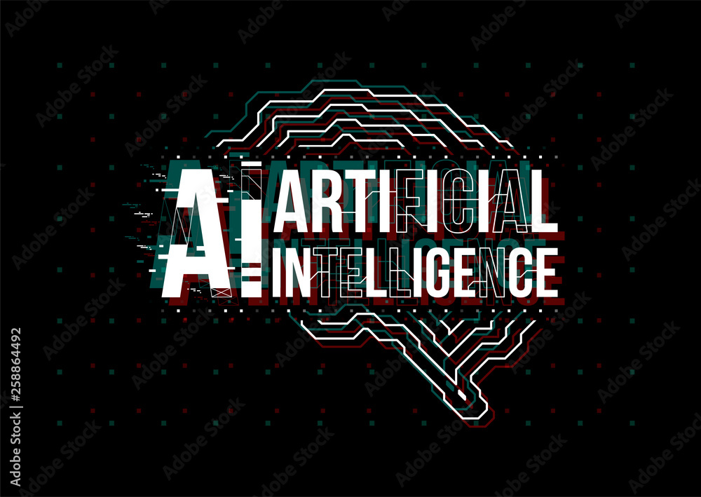 Fototapete ai. conceptual layout with hud elements for print and web. lettering with futuristic user interface 