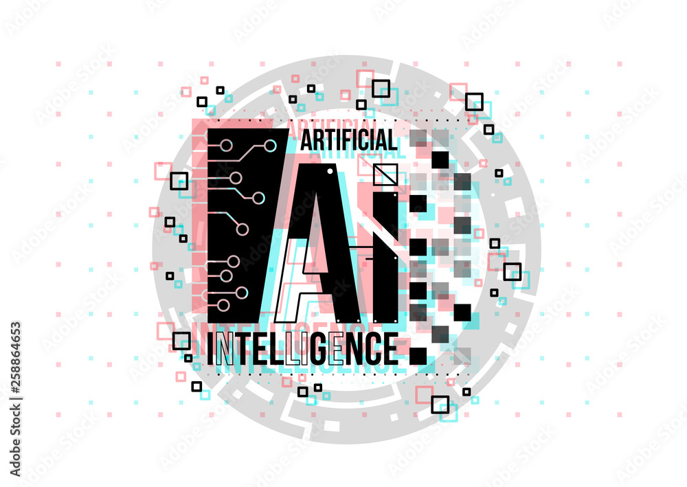 Poster ai. conceptual layout with hud elements for print and web. lettering with futuristic user interface 