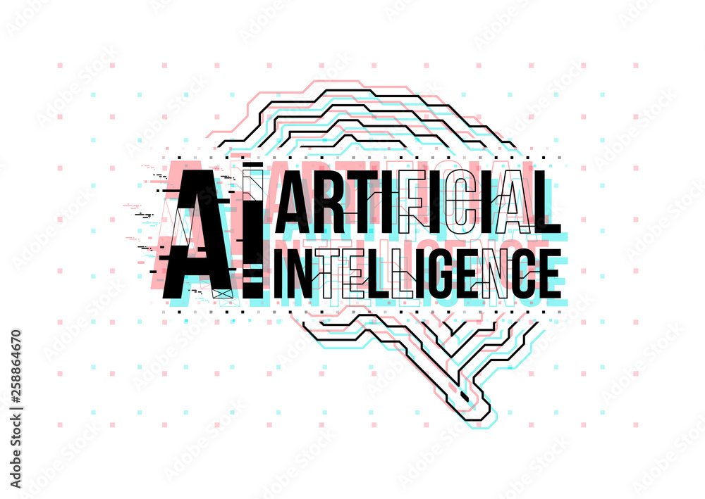 Poster ai. conceptual layout with hud elements for print and web. lettering with futuristic user interface 
