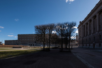 Fototapeta na wymiar Government buildings and castle a spring day in Stockholm,