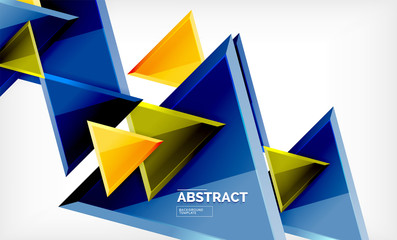 Tech futuristic geometric 3d shapes, minimal abstract background