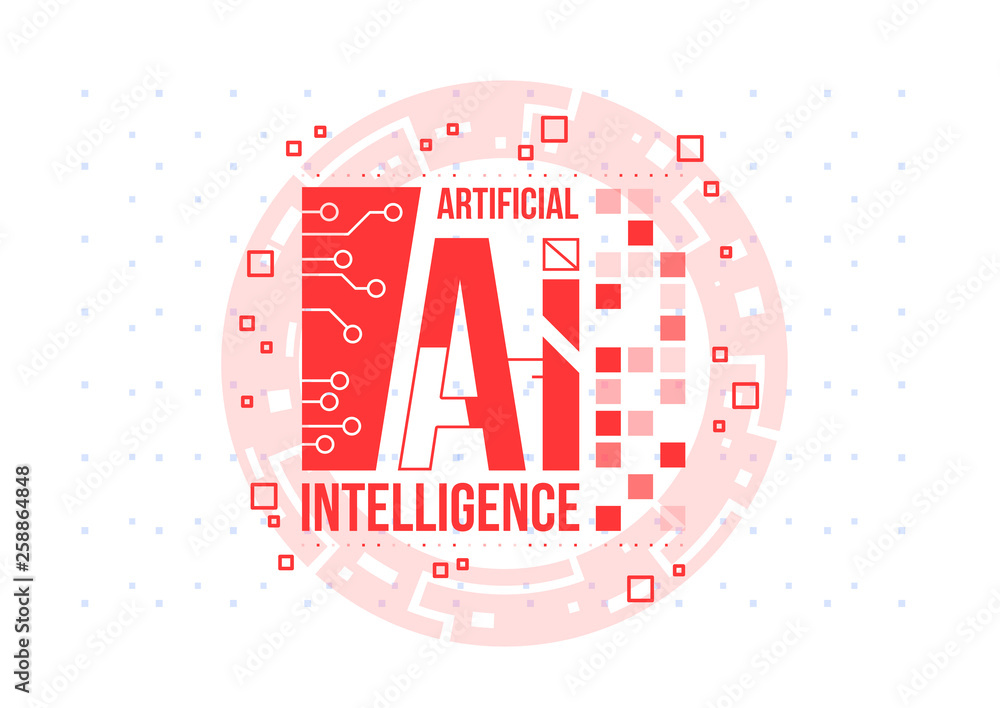 Poster AI. Conceptual Layout with HUD elements for print and web. Lettering with futuristic user interface elements.