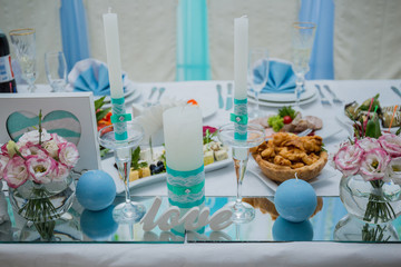 wedding table in a restaurant with decor