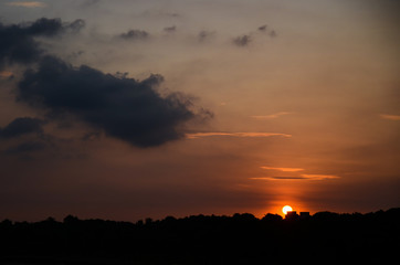 Sunset at coast of the sea