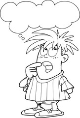 the child is thinking