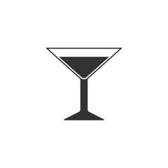 Martini glass icon isolated. Cocktail icon. Wine glass icon. Flat design. Vector Illustration