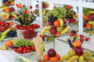 Fresh fruits buffet at a wedding reception