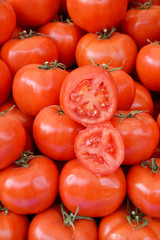 fresh tomatoes on background