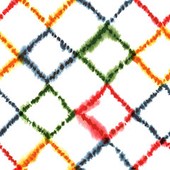 Colorful geometric Moroccan rug seamless watercolor pattern