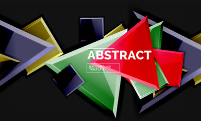 Glossy squares and triangles geometric backgrounds