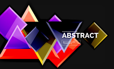 Glossy squares and triangles geometric backgrounds