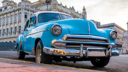 Havana Cuba. Close up of a vintage classic american car.