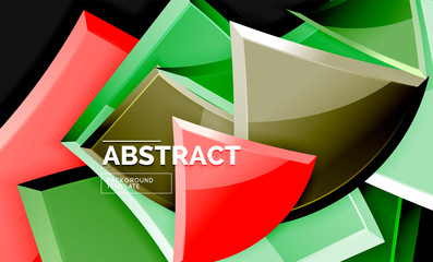 Glossy squares and triangles geometric backgrounds