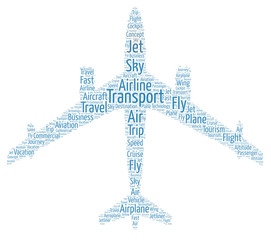 Airplane Flying Word Cloud