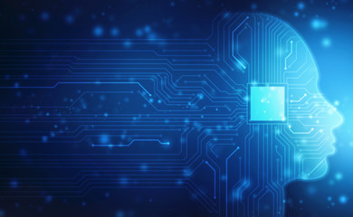 Abstract Artificial intelligence. Creative Brain Concept, Concept of thinking, Technology web background. Virtual concept, futuristic abstract background