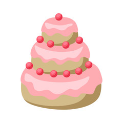 Wedding cake icon. Illustration of sweet dessert.