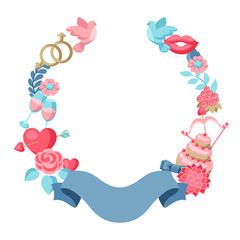 Wedding frame for invitation or greeting card.