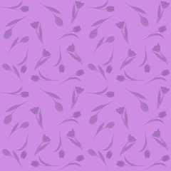 Seamless pattern hand-drawn watercolor. Spring pink tulips