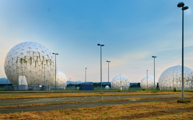 Panorama of Former US Army Security Agency Radome Station (Hortensie III) in Bad Aibling, Bavaria,...