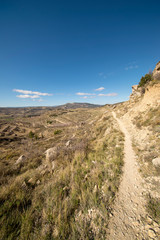 Path through the mountain next to the town of Morella