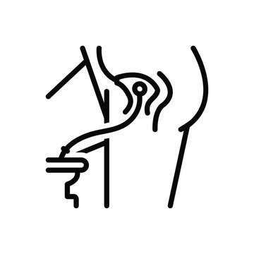 Black line icon for indwelling joint