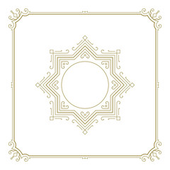 Vintage flourishes ornament frame template vector illustration.