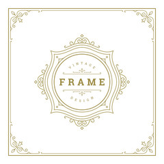 Vintage flourishes ornament frame template vector illustration.