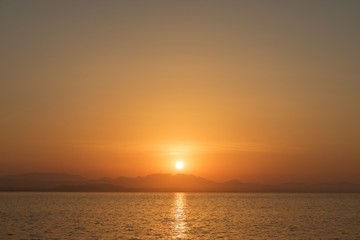 Beautiful sunset over the horizon