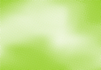 Abstract bright green pop art retro background with halftone comic style texture.